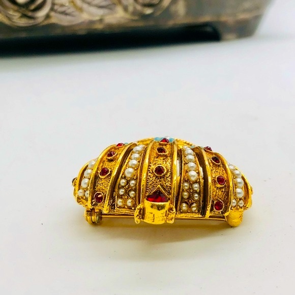 Vintage Heraldic Arthur Pepper rhinestone Imperial Crown brooch - Picture 10 of 16